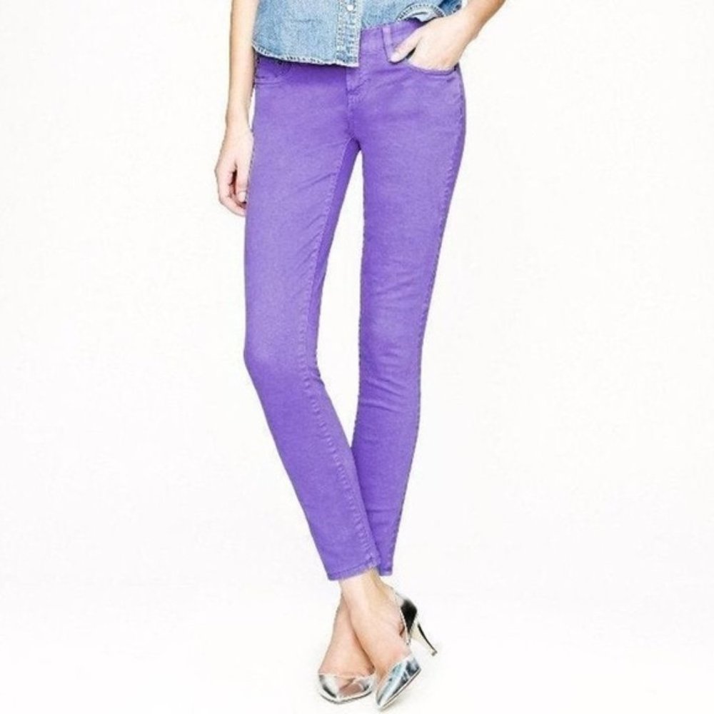 NWT J. Crew Toothpick Purple Jeans Size: 28